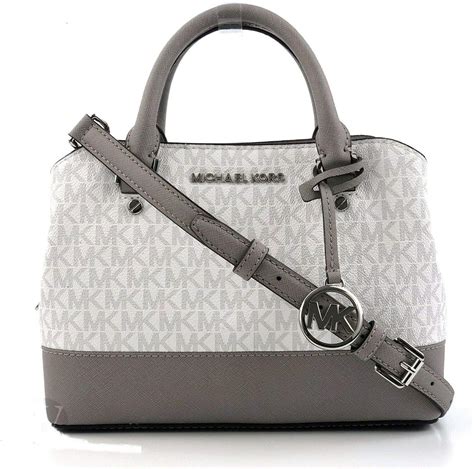 michael kors grey and white tote bag|white Michael Kors shoulder bag.